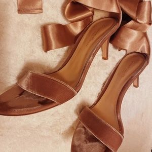 Gianvito Rossi Merlot Velet Satin Bow Sandal